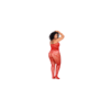 Bodystocking grande taille en résille rouge à motif cœur, orné de strass, ouvert à l’entrejambe - Mapalé